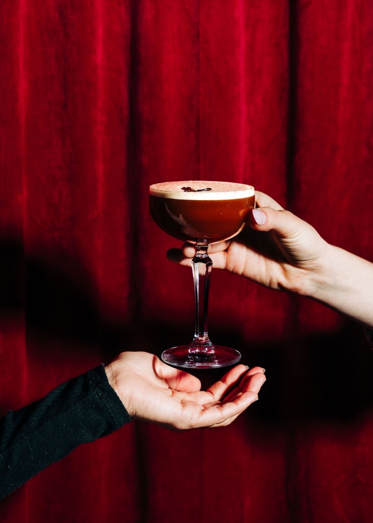 Espresso martini signature cocktail at Stone House Nevada City catering bar