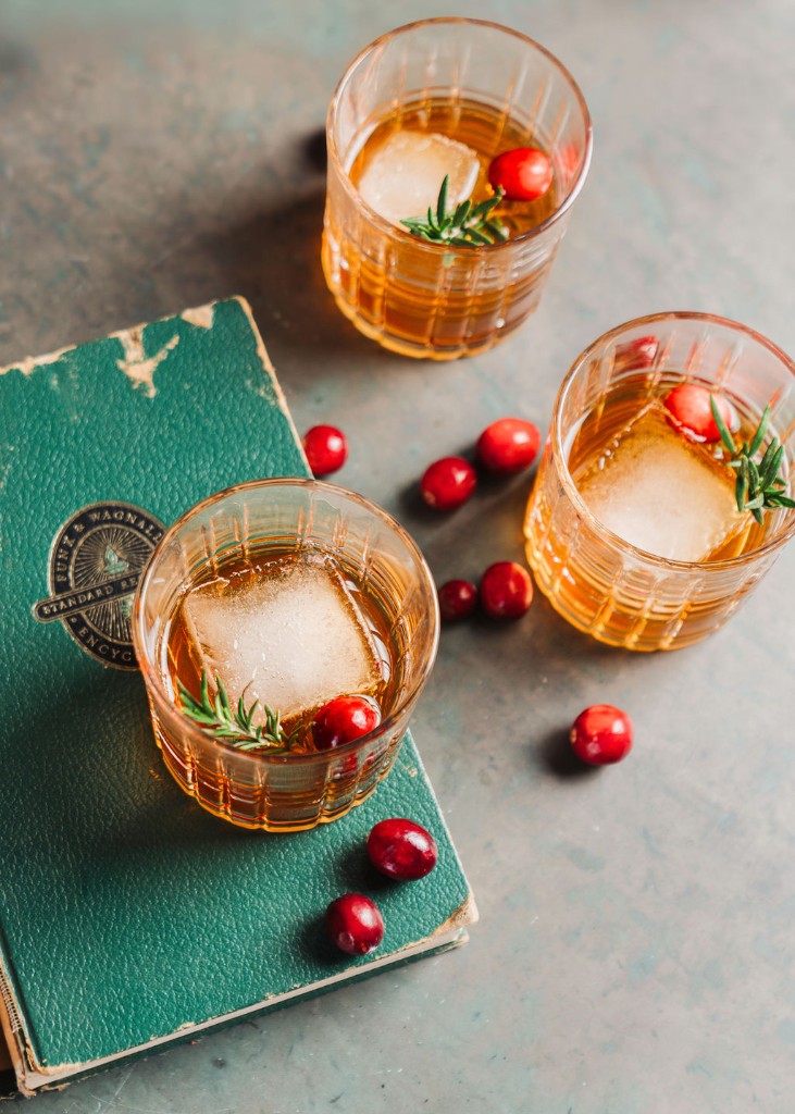 Maple old fashioned bar service glassware at Stone House