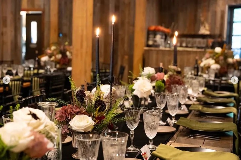 The Great Hall event venue at Stone House Nevada City — soaring ceilings and original Gold Country stonework