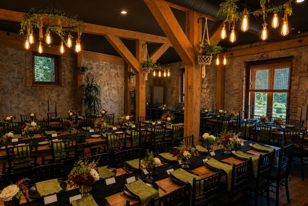 Great Hall set for a celebration at Stone House Nevada City