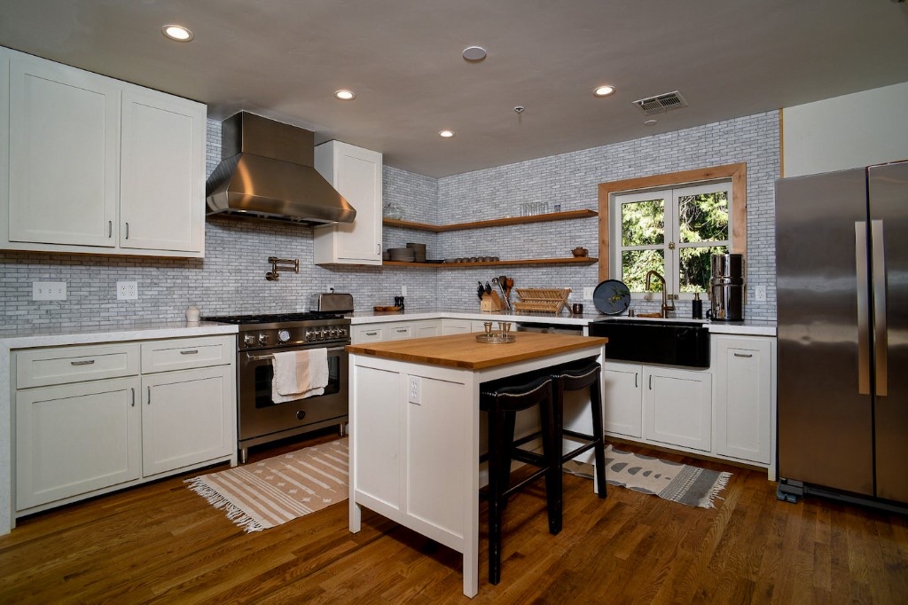 The Penthouse suite kitchen at Stone House Nevada City
